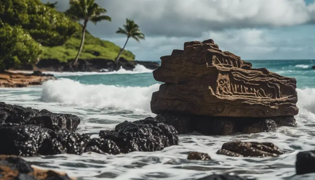 ancient hawaiian petroglyphs in kauai