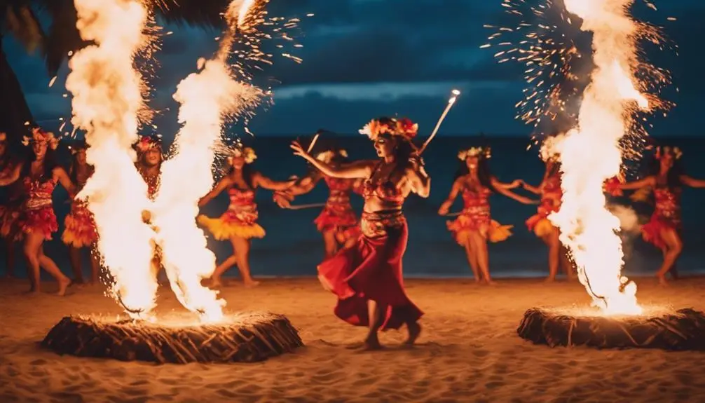 exciting luau fire performance