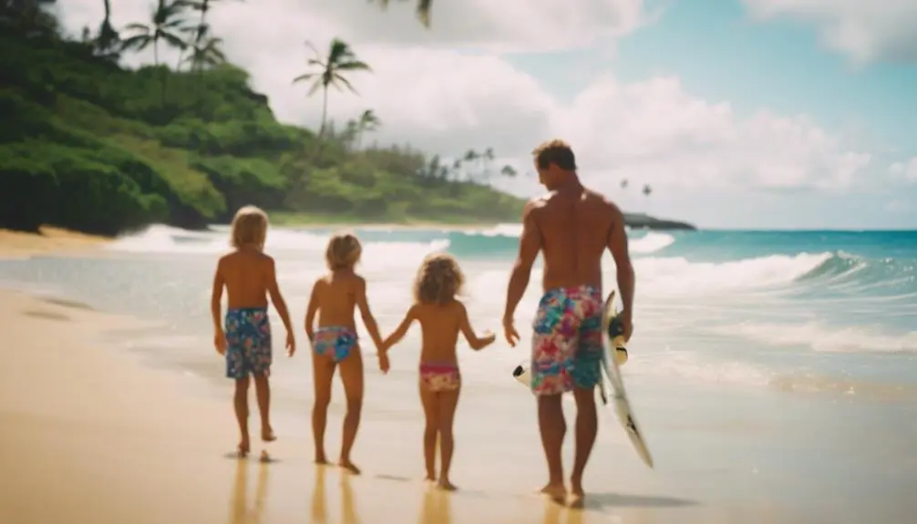 family friendly beach with waves