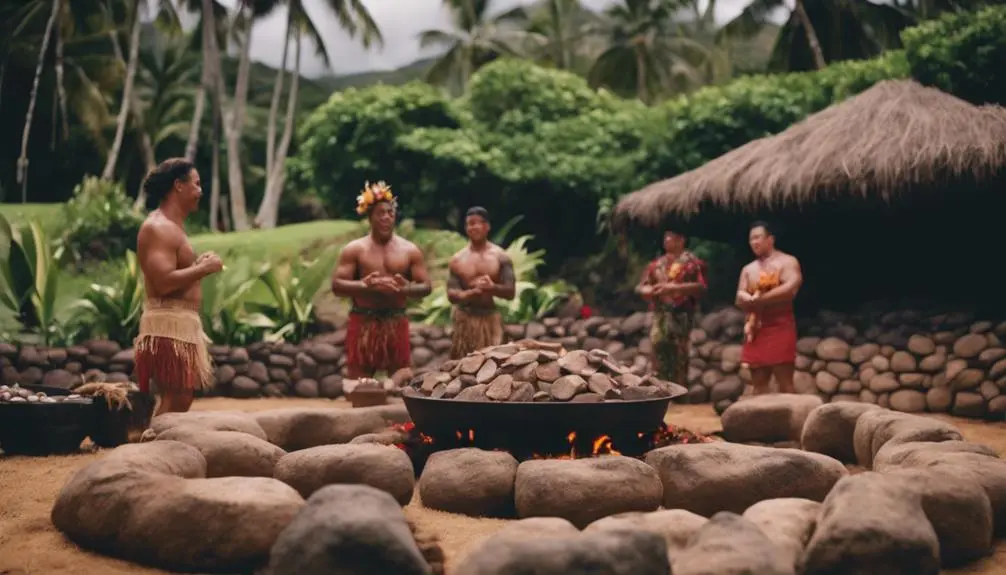 hawaiian luau with imu