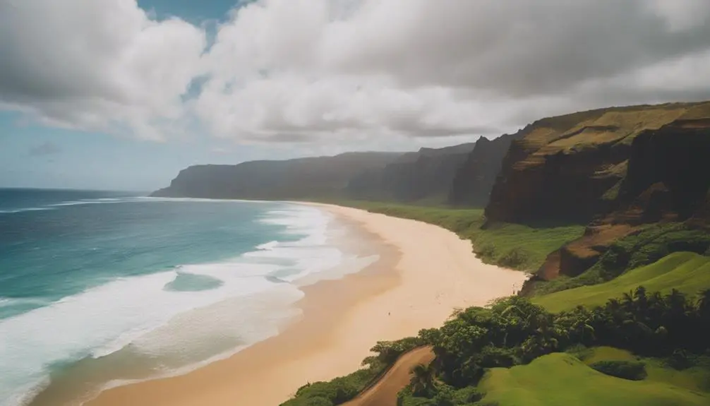 remote beach with beauty