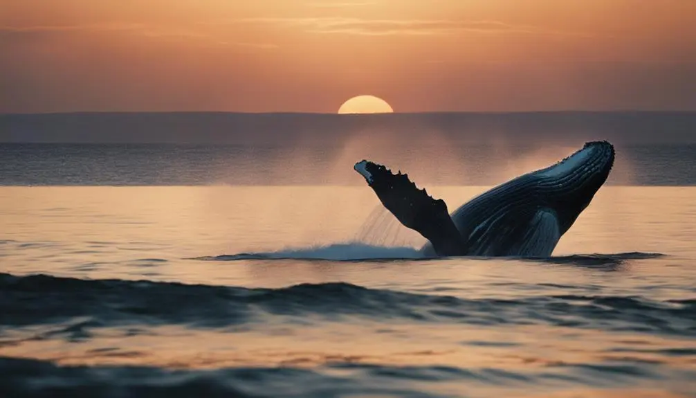 whale watching at dawn